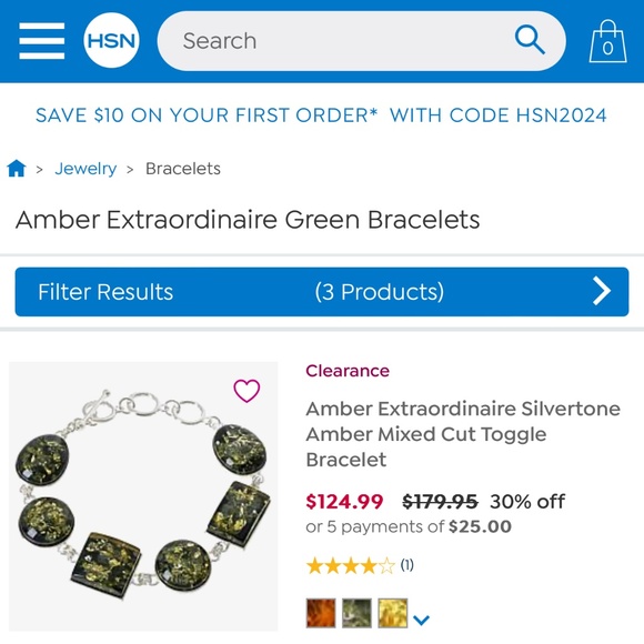 HSN bracelet amber extraordinaire 925 mixed cut black gold flakes toggle - Picture 6 of 6